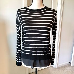 BLACK TAPE Lightweight Tie Sheer Back Sweater—SZ S